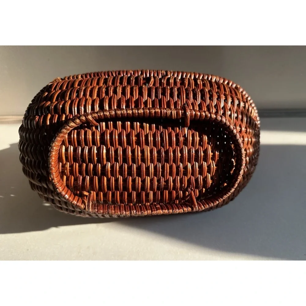 Vintage Handwoven Wicker/Rattan Duck Basket – Decorative Farmhouse Décor